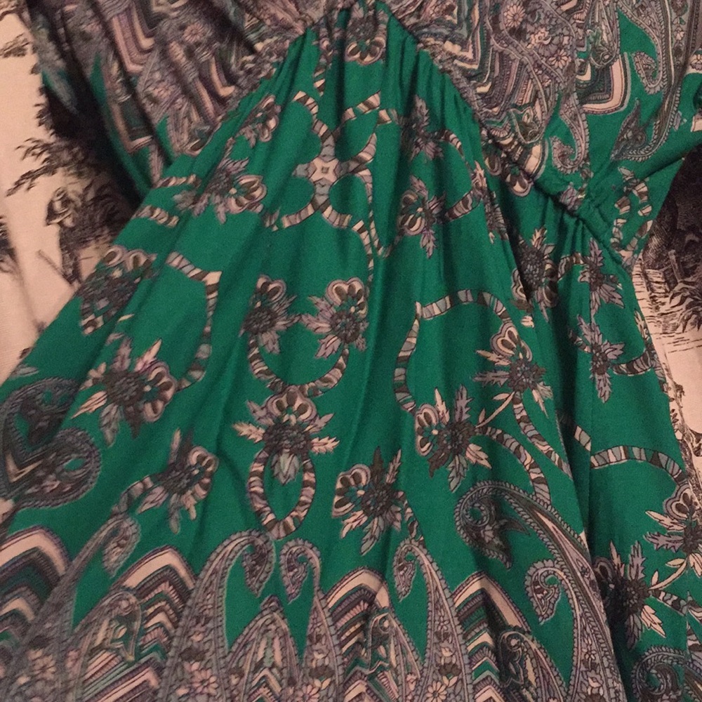 Emerald Green Boho Mini Dress | Angie